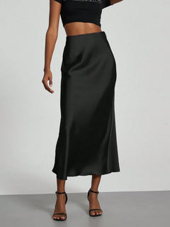 Falda Satín Venezzia – Negro – Jo Boutique
