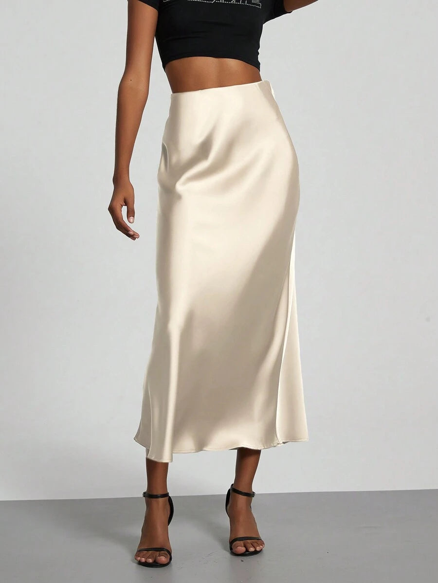 Falda Satín Venezzia – Beige – Jo Boutique