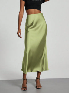 Falda Satín Venezzia – Verde menta – Jo Boutique