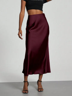 Falda Satín Venezzia – Rojo violeta – Jo Boutique