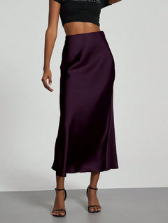 Falda Satín Venezzia – Morado – Jo Boutique