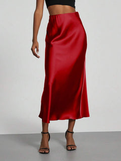 Falda Satín Venezzia – Rojo – Jo Boutique