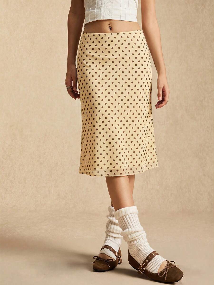 Falda Polka Dot – Amarillo – Jo Boutique