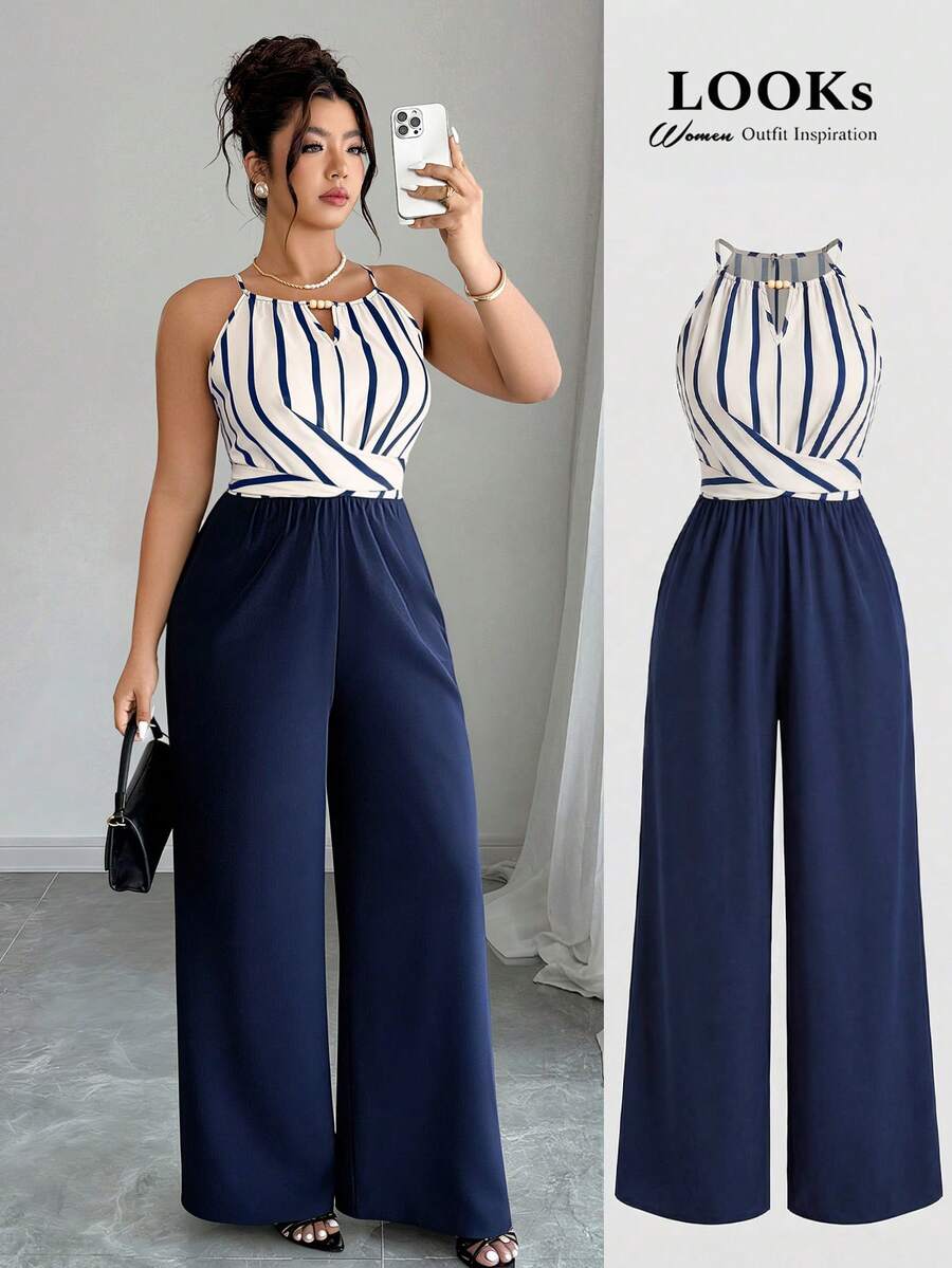 Enterito Margot – Azul marino con top rayado – Jo Boutique