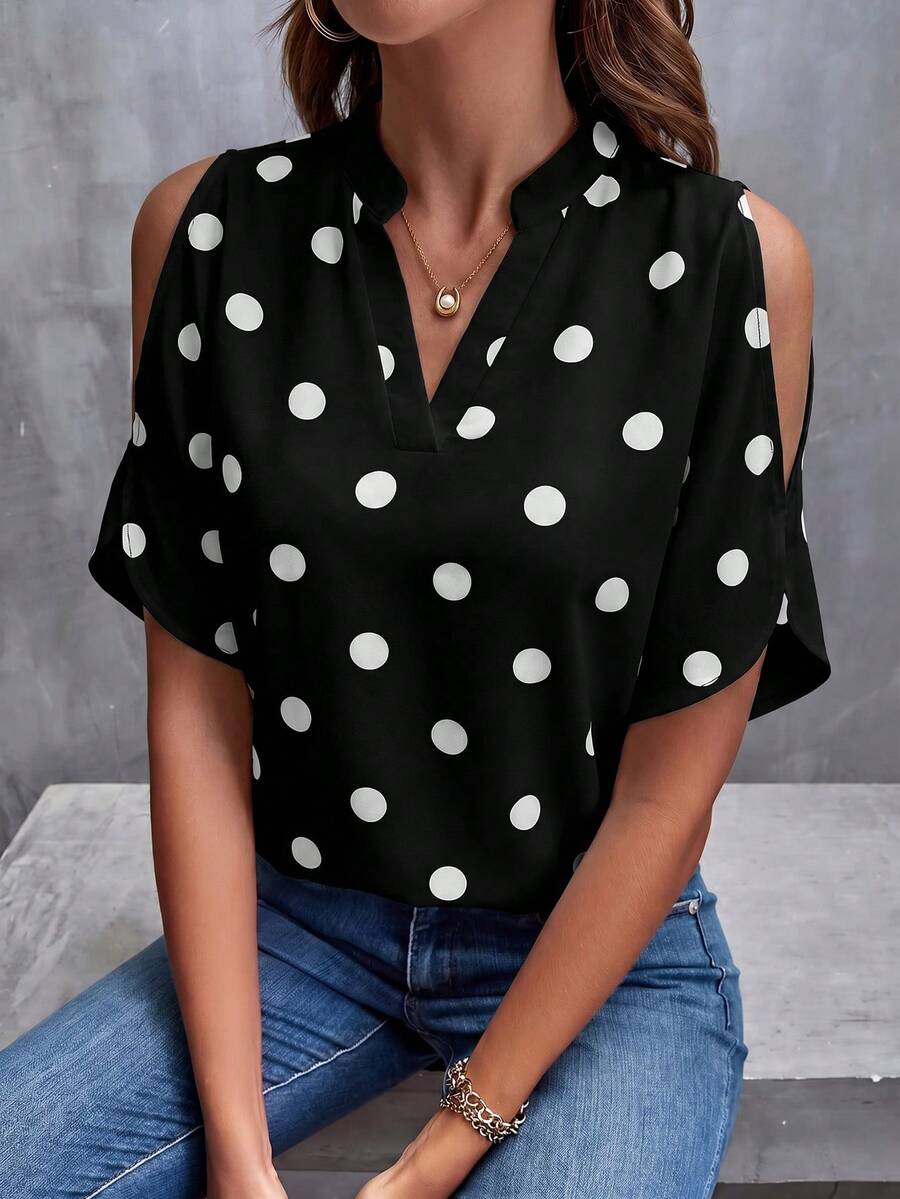 Blusa Mane – Negro con Lunares – Jo Boutique