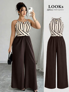 Enterito Margot – Café oscuro con top rayado – Jo Boutique