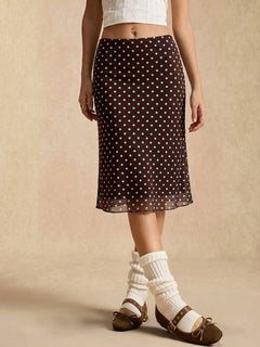 Falda Polka Dot – Marrón Chocolate – Jo Boutique