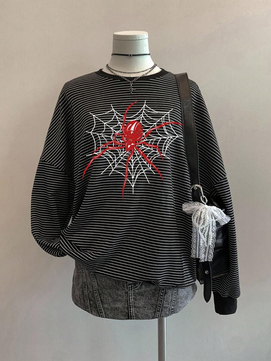 Sweater Stripped – Gris con araña – Jo Boutique