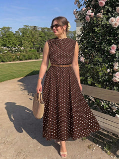 Vestido Lunares – Óxido marrón – Jo Boutique