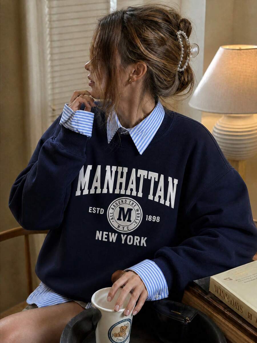 Hoodie Manhattan – Azul Marino – Jo Boutique