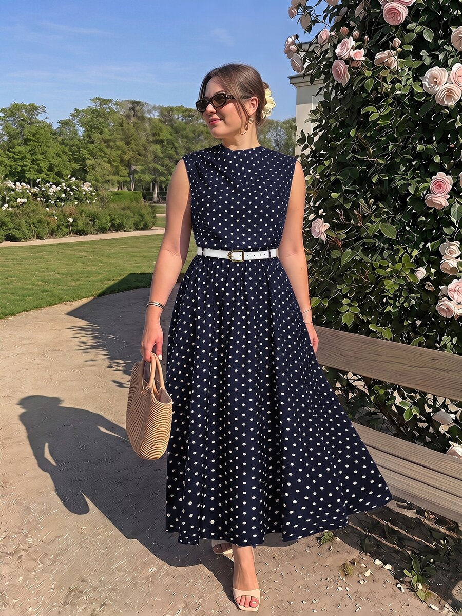 Vestido Lunares – Azul marino con lunares – Jo Boutique