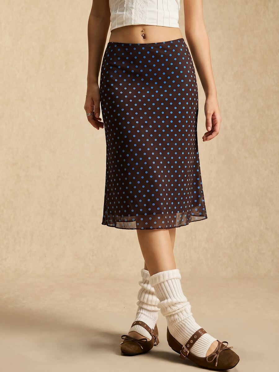 Falda Polka Dot – Azul – Jo Boutique